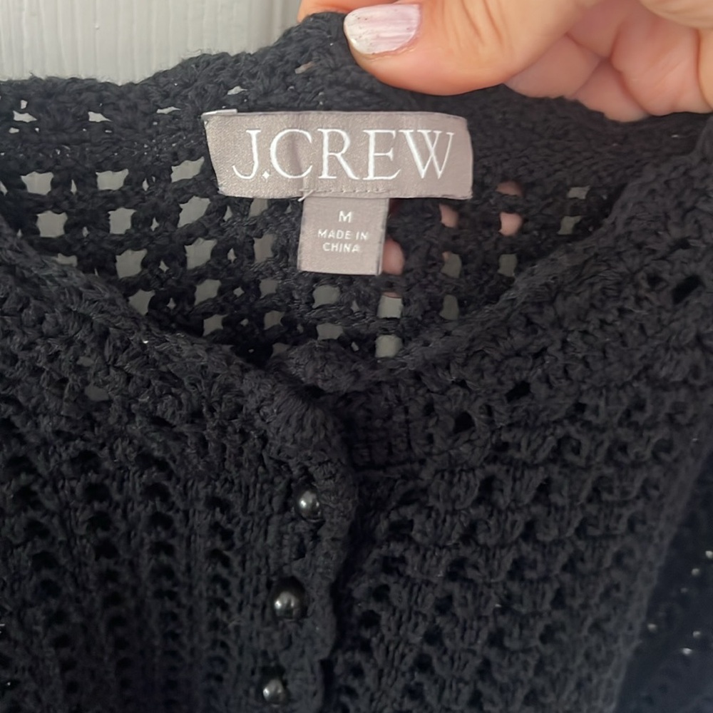 J. Crew Black Crochet Knit Tank Top